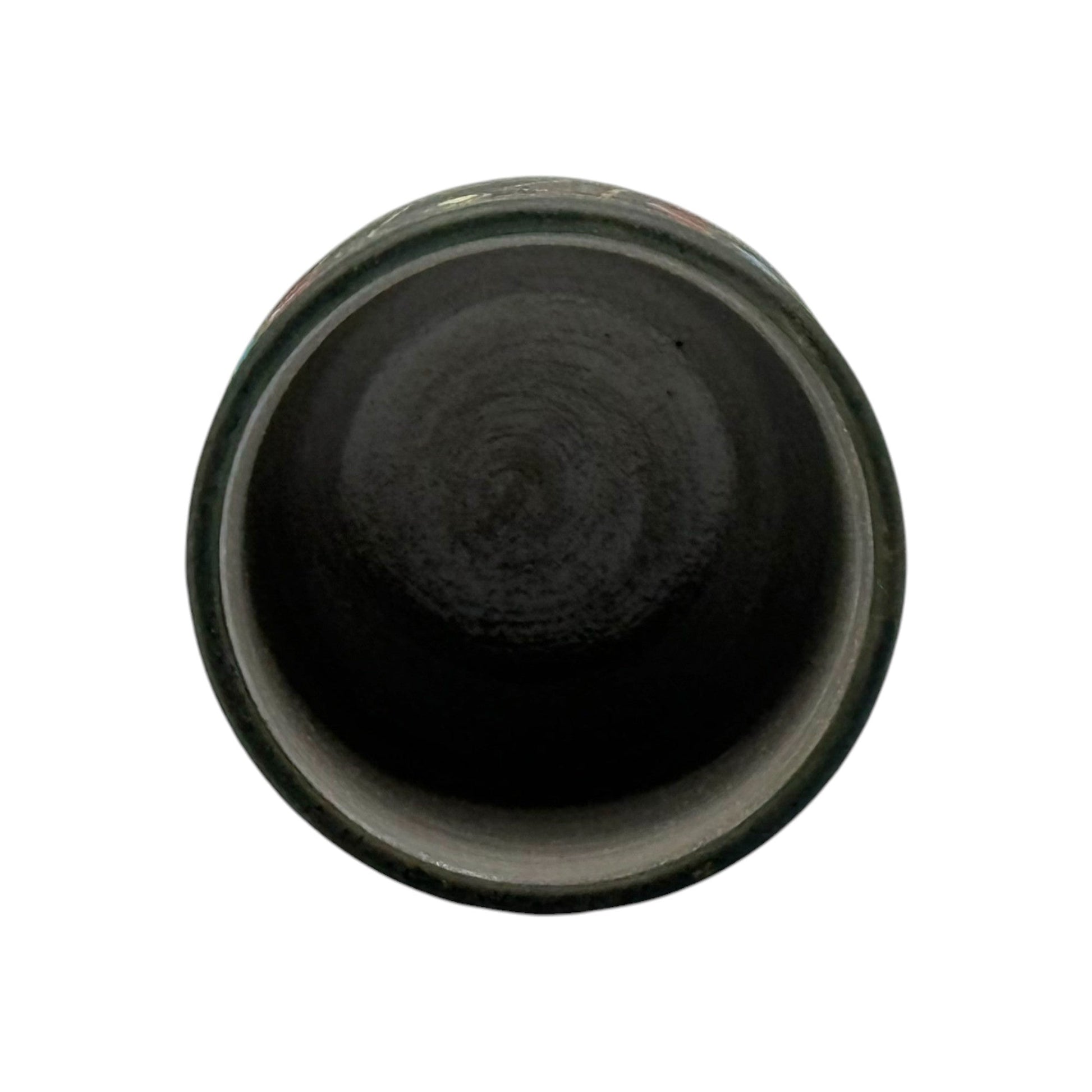 Inoue Tea Sakana Black Fish Mino-yaki Yunomi - Japanese Teacup