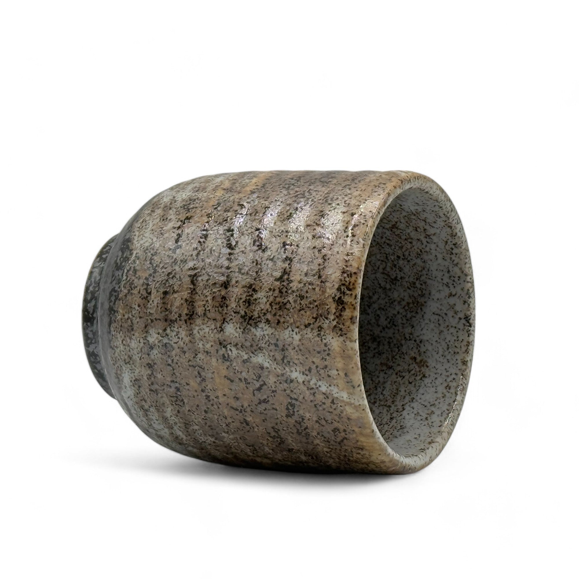 Inoue Tea Nami Brown Mino-yaki Yunomi - Japanese teacup with a smooth brown finish, ideal for enjoying tea.