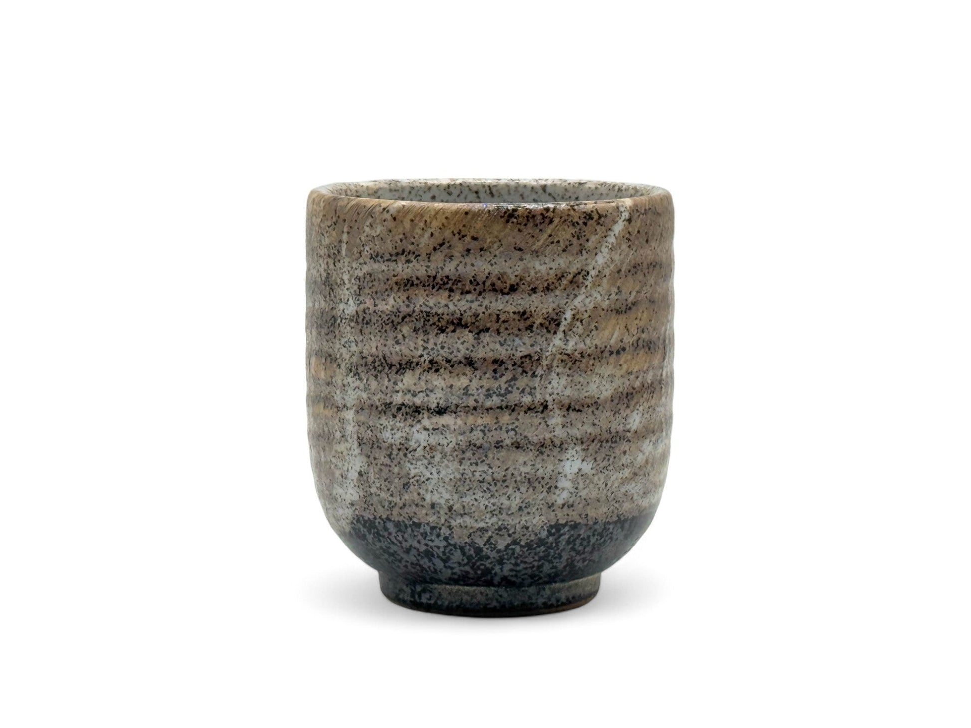 Inoue Tea Nami Brown Mino-yaki Yunomi - Japanese Teacup