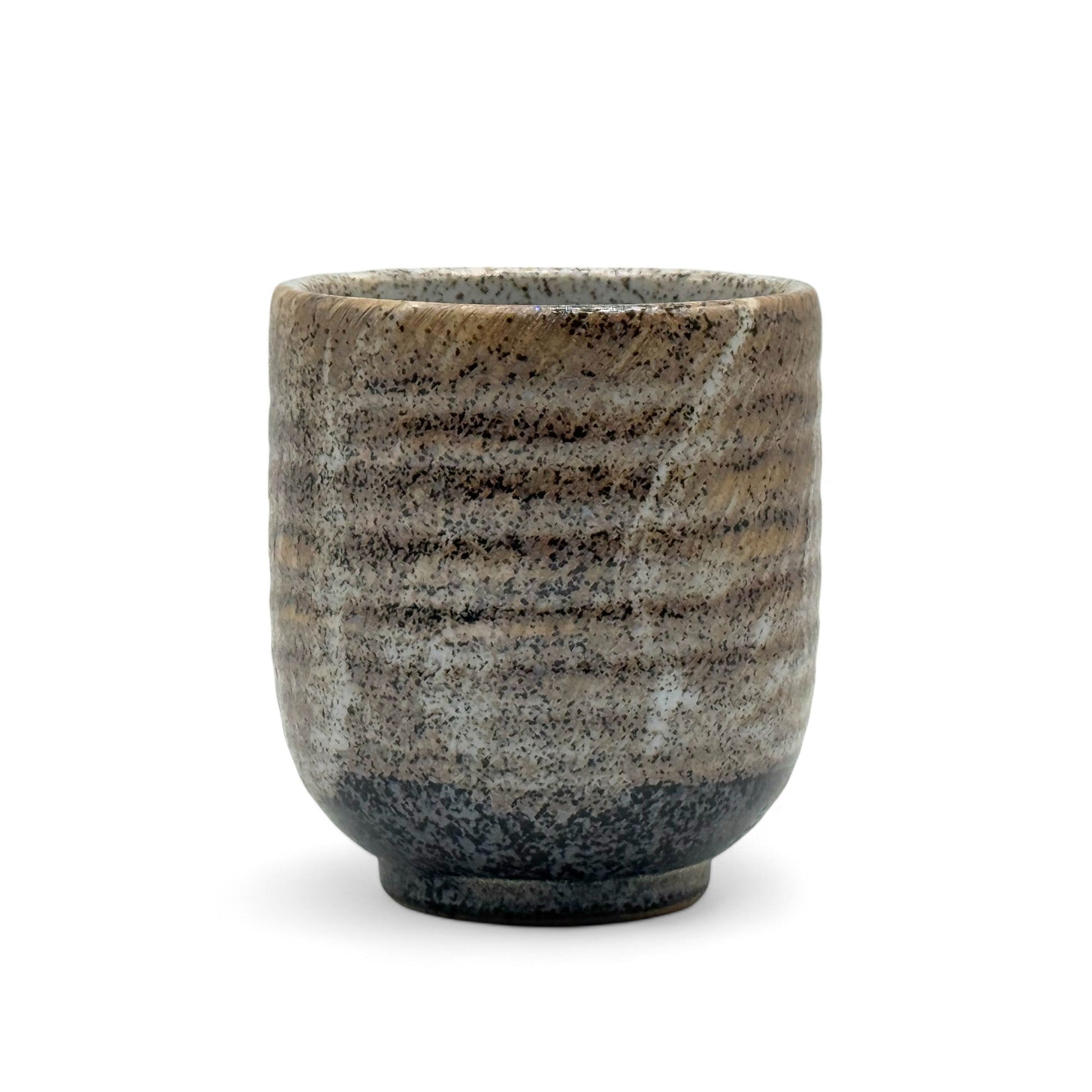 Inoue Tea Nami Brown Mino-yaki Yunomi - Japanese Teacup