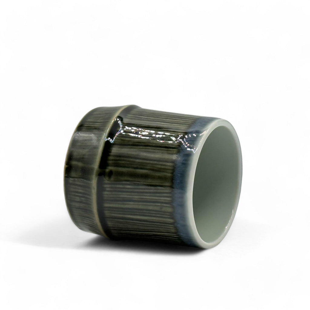 Inoue Tea Tenmoku Midnight Blue Mino-yaki Yunomi - Japanese teacup with a deep blue finish