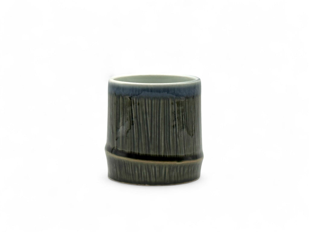 Inoue Tea Tenmoku Midnight Blue Mino-yaki Yunomi - Japanese teacup with a deep midnight blue glaze finish.