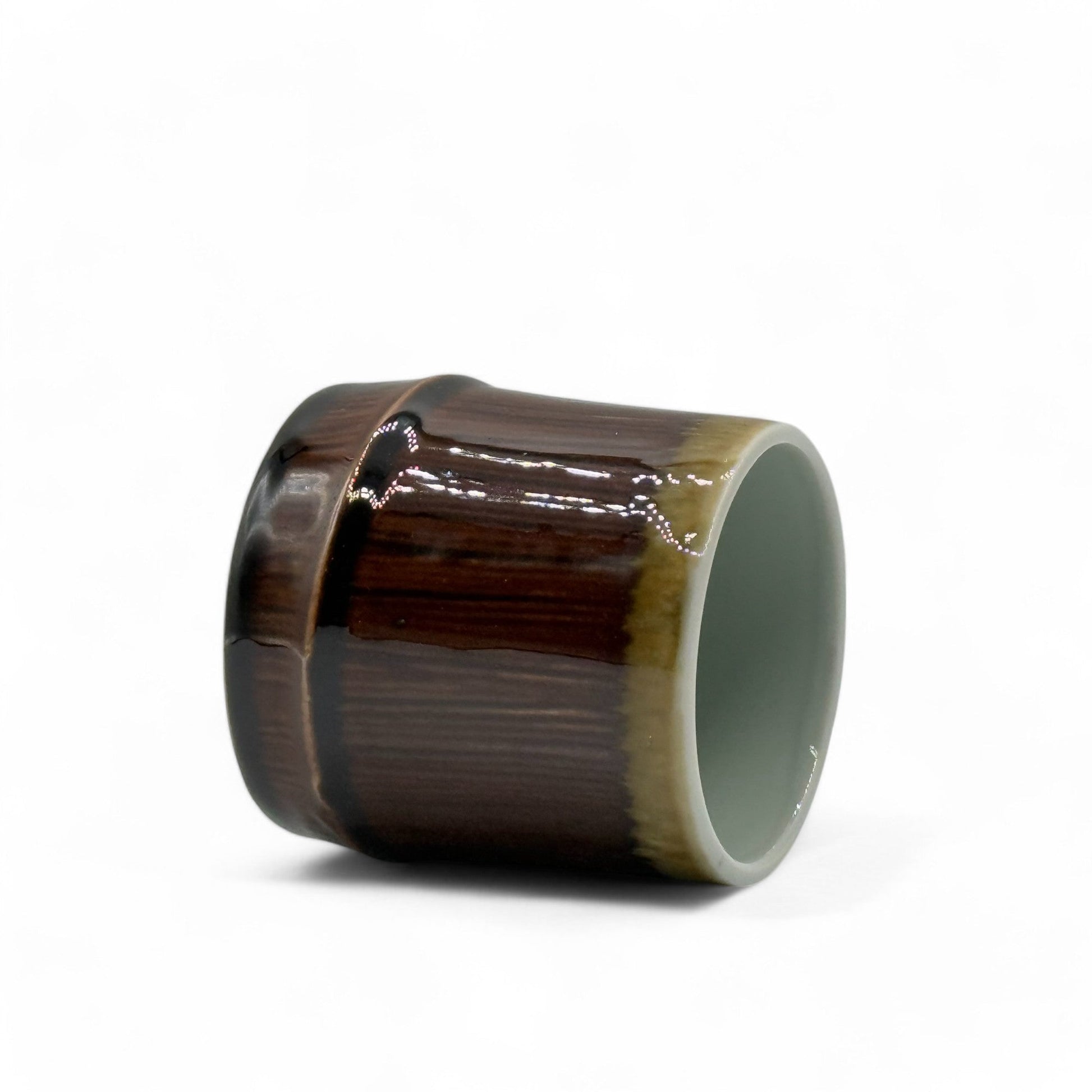 Inoue Tea Tenmoku Brown Mino-yaki Yunomi - Japanese Teacup