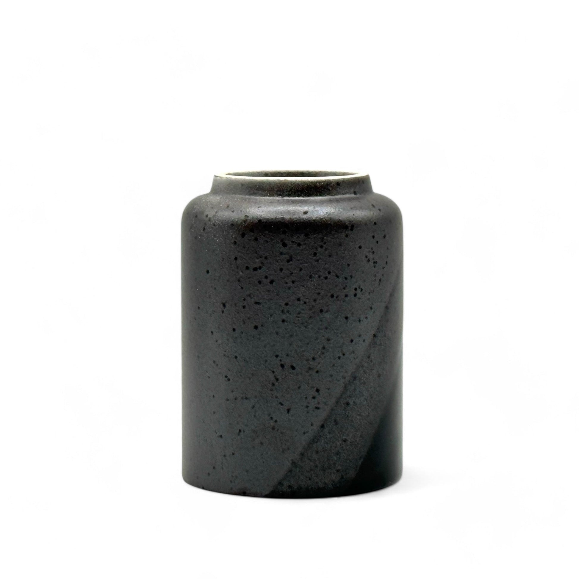 Inoue Tea Kimura Black Shigaraki-yaki Yunomi - Japanese Teacup