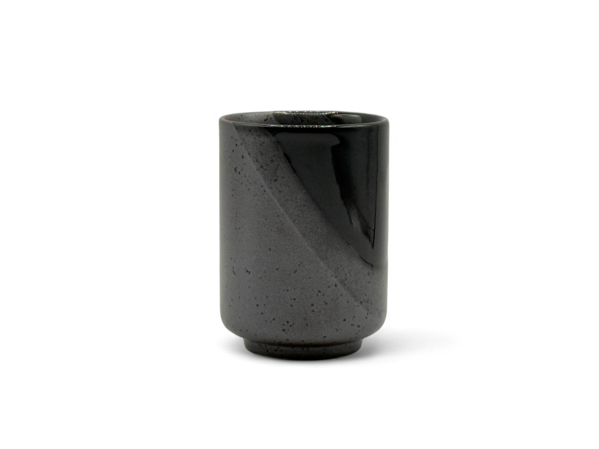 Inoue Tea Kimura Black Shigaraki-yaki Yunomi - Japanese Teacup
