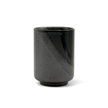 Inoue Tea Kimura Black Shigaraki-yaki Yunomi - Japanese Teacup, 2.3"W x 3.1"H, 6.7oz capacity, handcrafted stoneware from Japan.