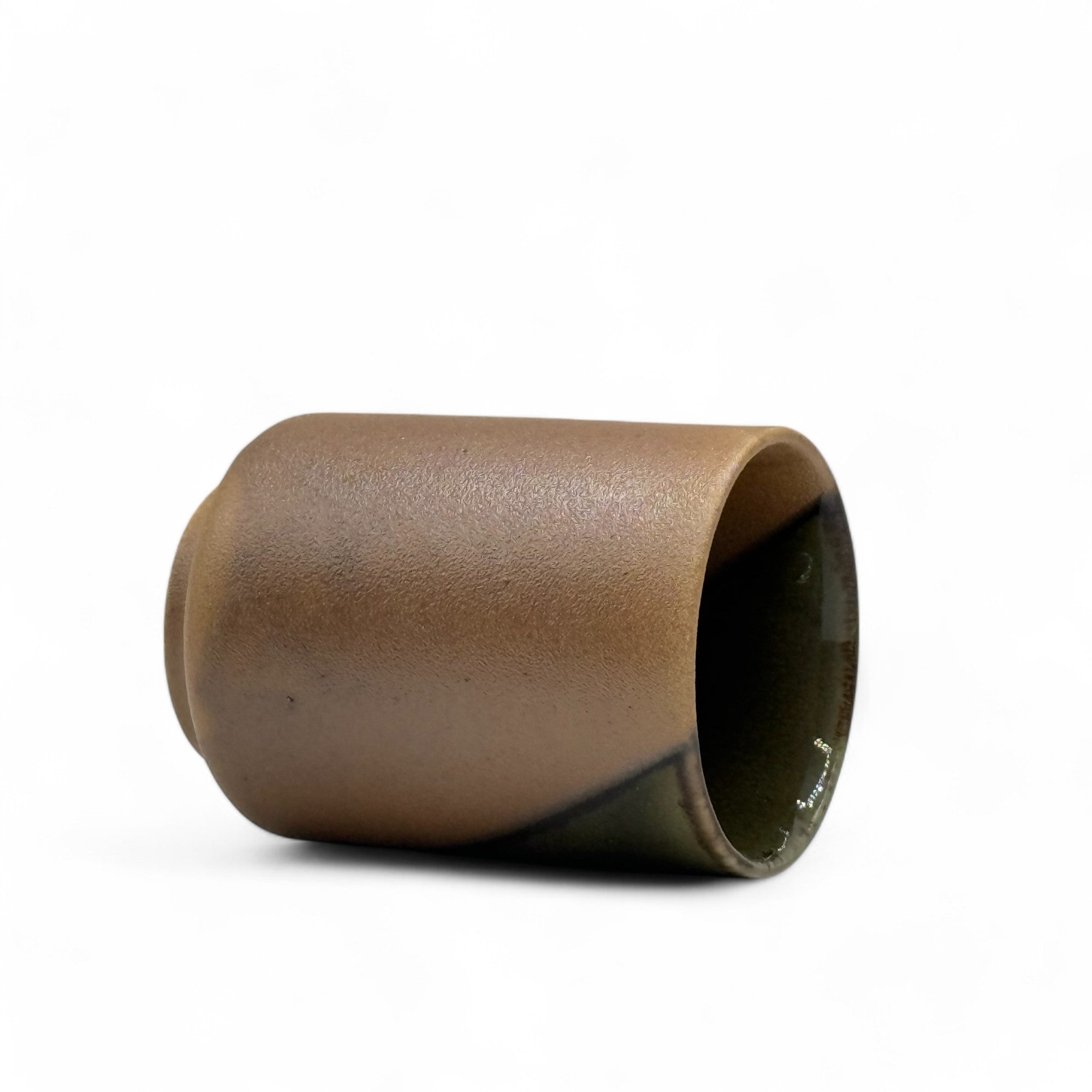Inoue Kaze Brown Shigaraki-yaki Yunomi - Japanese Teacup