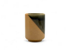 Inoue Tea Iga Yellow Shigaraki-yaki Yunomi - Japanese teacup displayed on a simple background, highlighting its unique design.