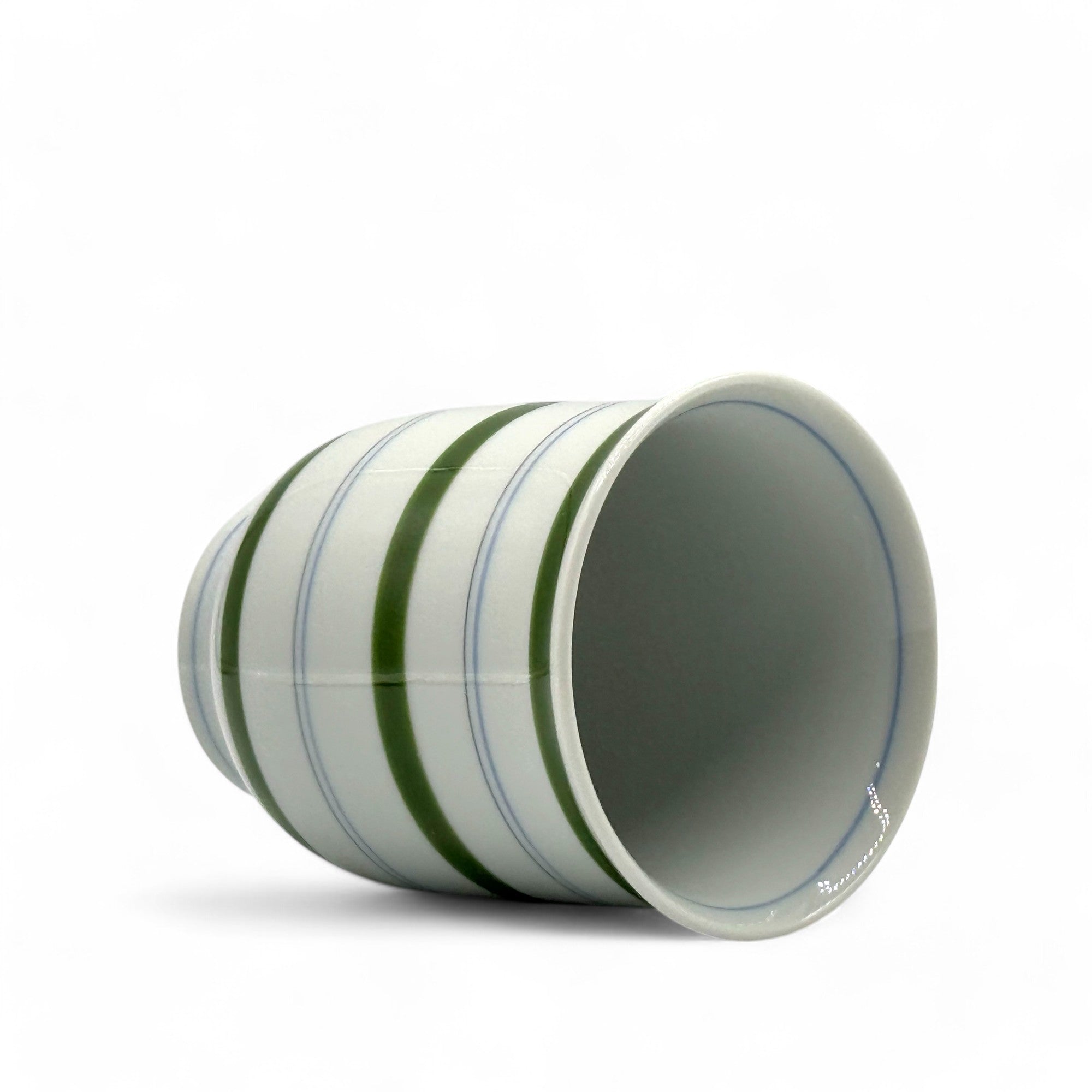 Midori Stripe Green Hasami-yaki Yunomi - Thumbnail 3