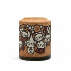 Inoue Shichifukujin Seven Lucky Gods Brown Mino-yaki Yunomi - Japanese Teacup