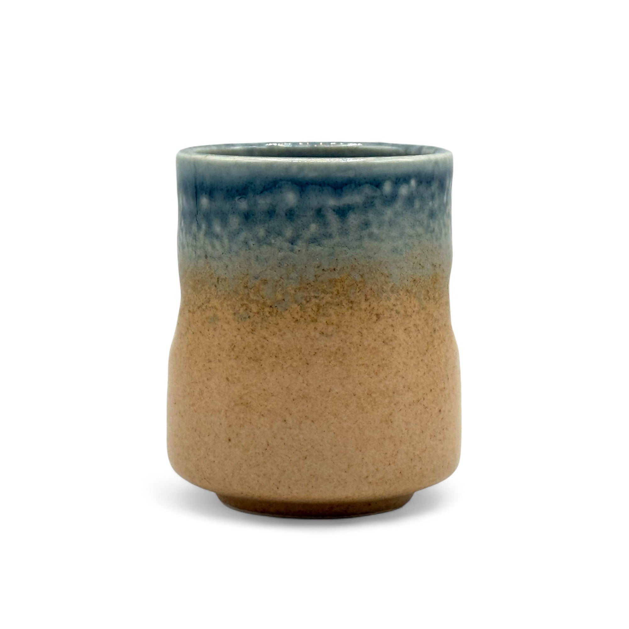 Inoue Ao Nagashi Sand Mino-yaki Yunomi - Japanese Teacup
