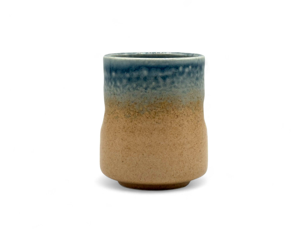 Inoue Ao Nagashi Sand Mino-yaki Yunomi - Japanese Teacup