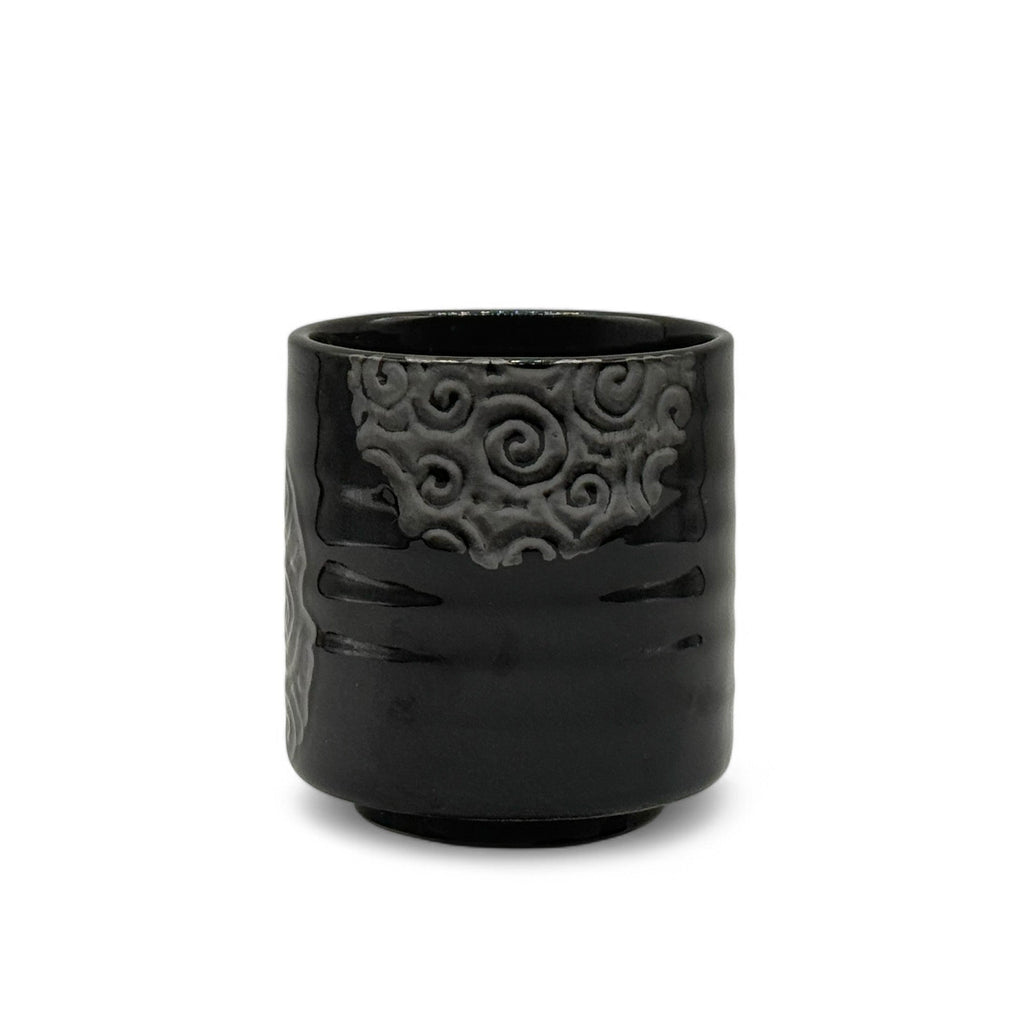 Inoue Tenmoku Naruto Black Mino-yaki Yunomi - Japanese Teacup