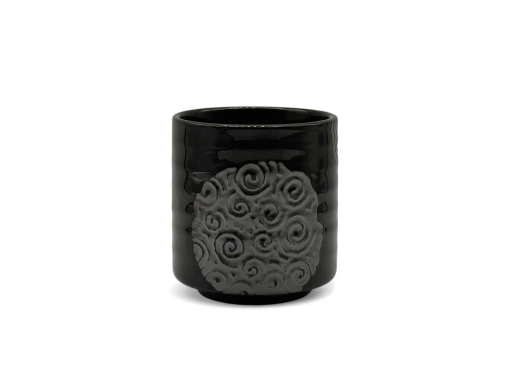 Inoue Tenmoku Naruto Black Mino-yaki Yunomi - Japanese Teacup