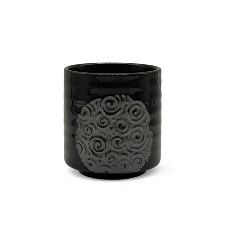 Inoue Tenmoku Naruto Black Mino-yaki Yunomi - Japanese Teacup