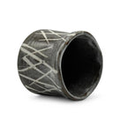 Inoue Iguchi Shirakaba Stripe Gray Mino-yaki Yunomi - Japanese Teacup