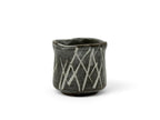 Inoue Iguchi Shirakaba Stripe Gray Mino-yaki Yunomi - Japanese Teacup