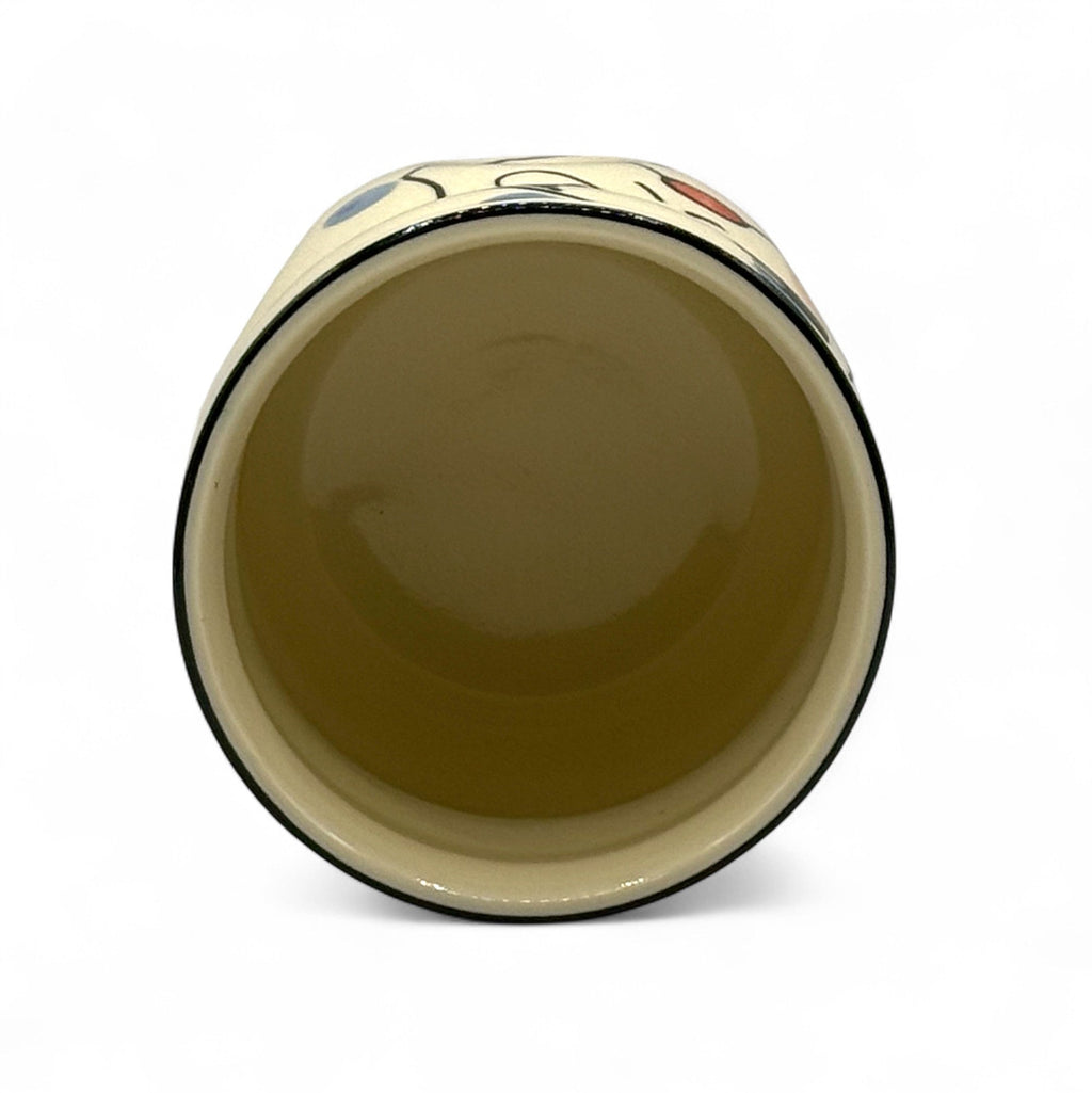 Inoue Hyottoko Beige White Mino-yaki Yunomi - Japanese Teacup