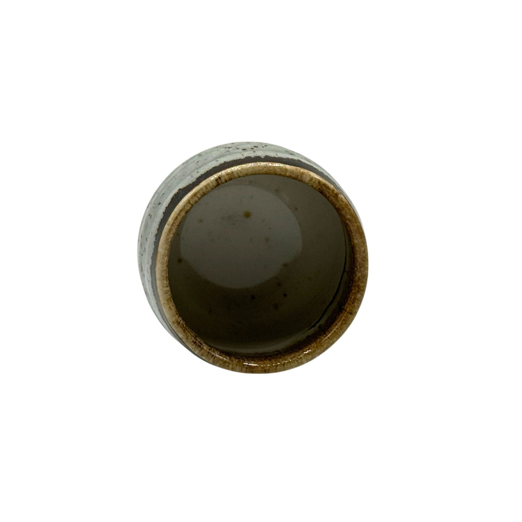 Inoue Tenmoku Iguchi Gray Mino-yaki Yunomi - Japanese Teacup