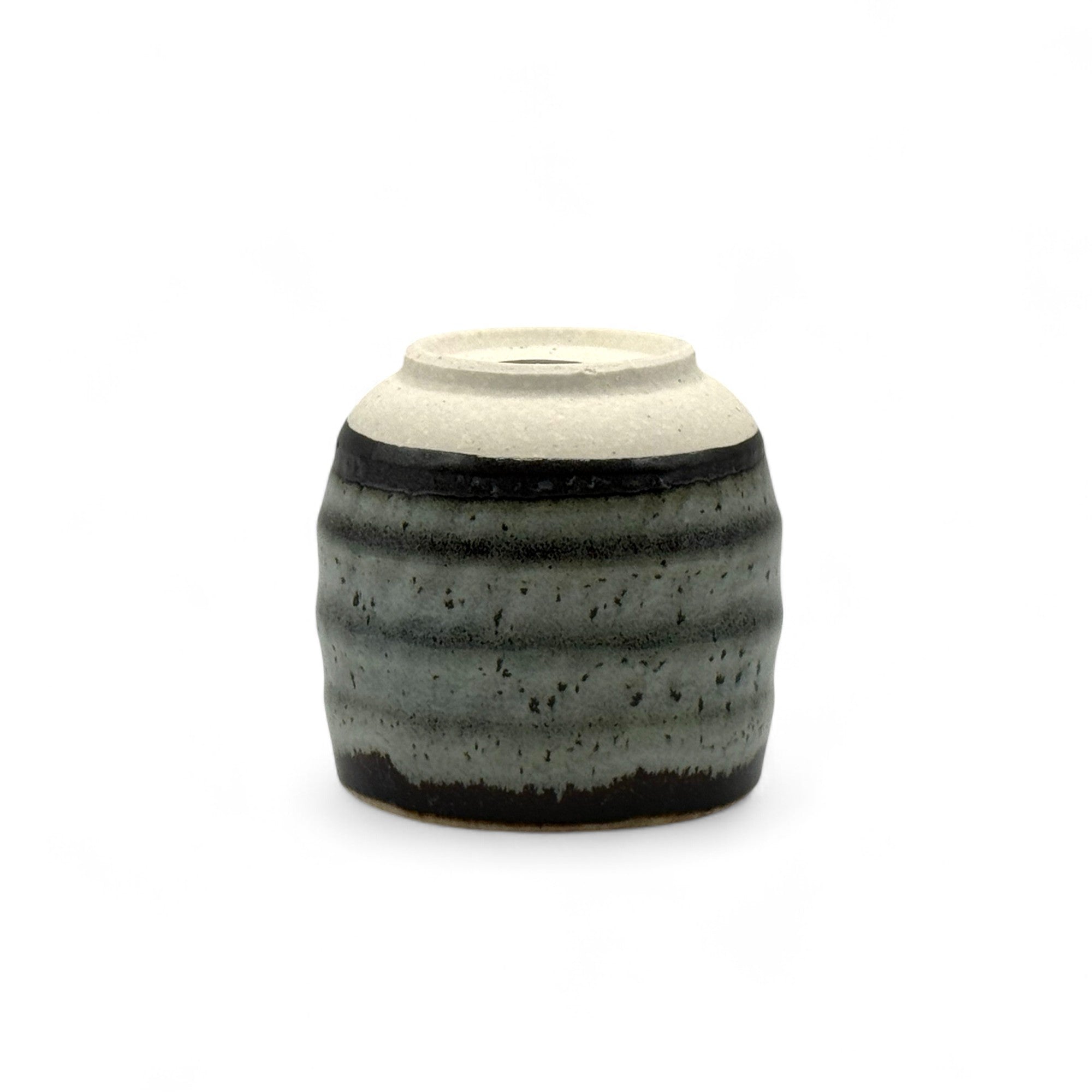 Inoue Tenmoku Iguchi Gray Mino-yaki Yunomi - Japanese Teacup