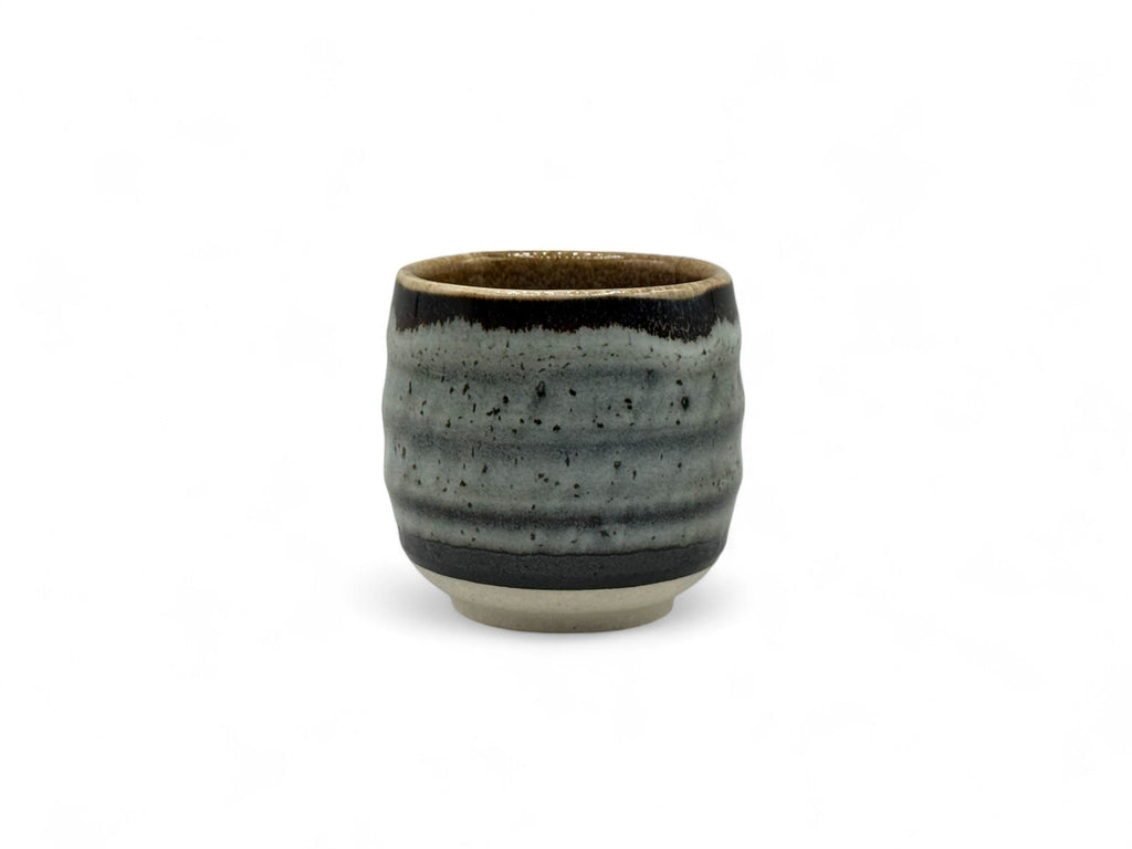 Inoue Tenmoku Iguchi Gray Mino-yaki Yunomi - Japanese Teacup