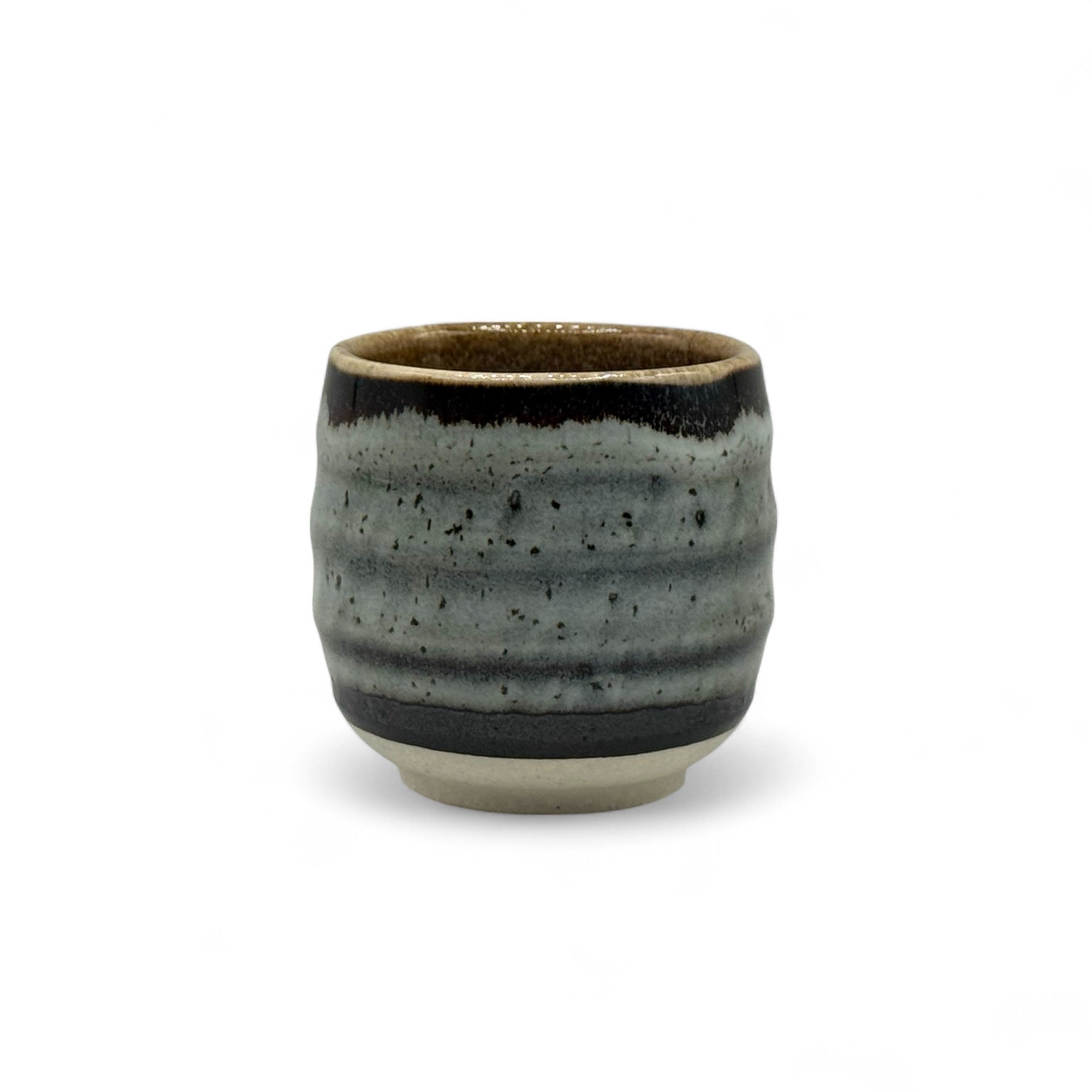 Inoue Tenmoku Iguchi Gray Mino-yaki Yunomi - Japanese Teacup