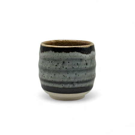 Inoue Tenmoku Iguchi Gray Mino-yaki Yunomi - Japanese Teacup