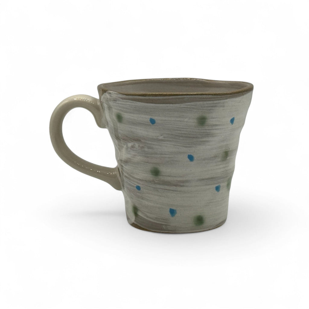 Inoue Fukufukuro Owl Gray Mino-yaki Mug - Japanese Tea Mug
