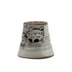 Inoue Camellia Neko Cat Gray Mino-yaki Mug - Japanese Tea Mug
