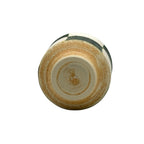 Inoue Oribe Kiritate Green Oribe-yaki Yunomi - Japanese Teacup