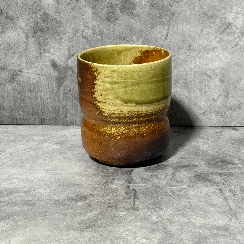 Inoue Ko Shigaraki Kiritate Brown Shigaraki-yaki Yunomi - Japanese Teacup