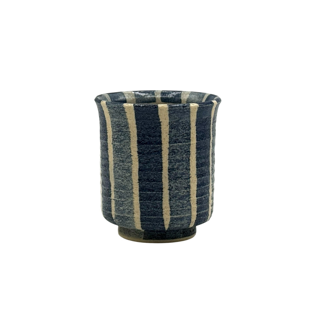 Inoue Aojukusa Blue Mino-yaki Yunomi - Japanese Teacup