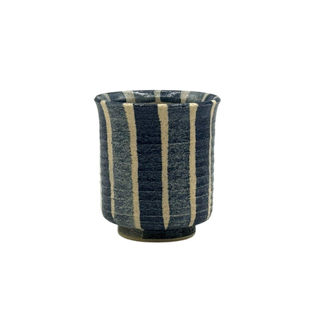 Inoue Aojukusa Blue Mino-yaki Yunomi - Japanese Teacup