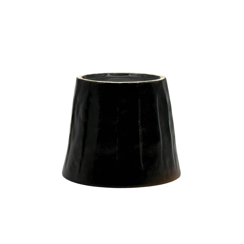 Inoue Kuro Ryu Fuki Black Mino-yaki Yunomi - Japanese Teacup