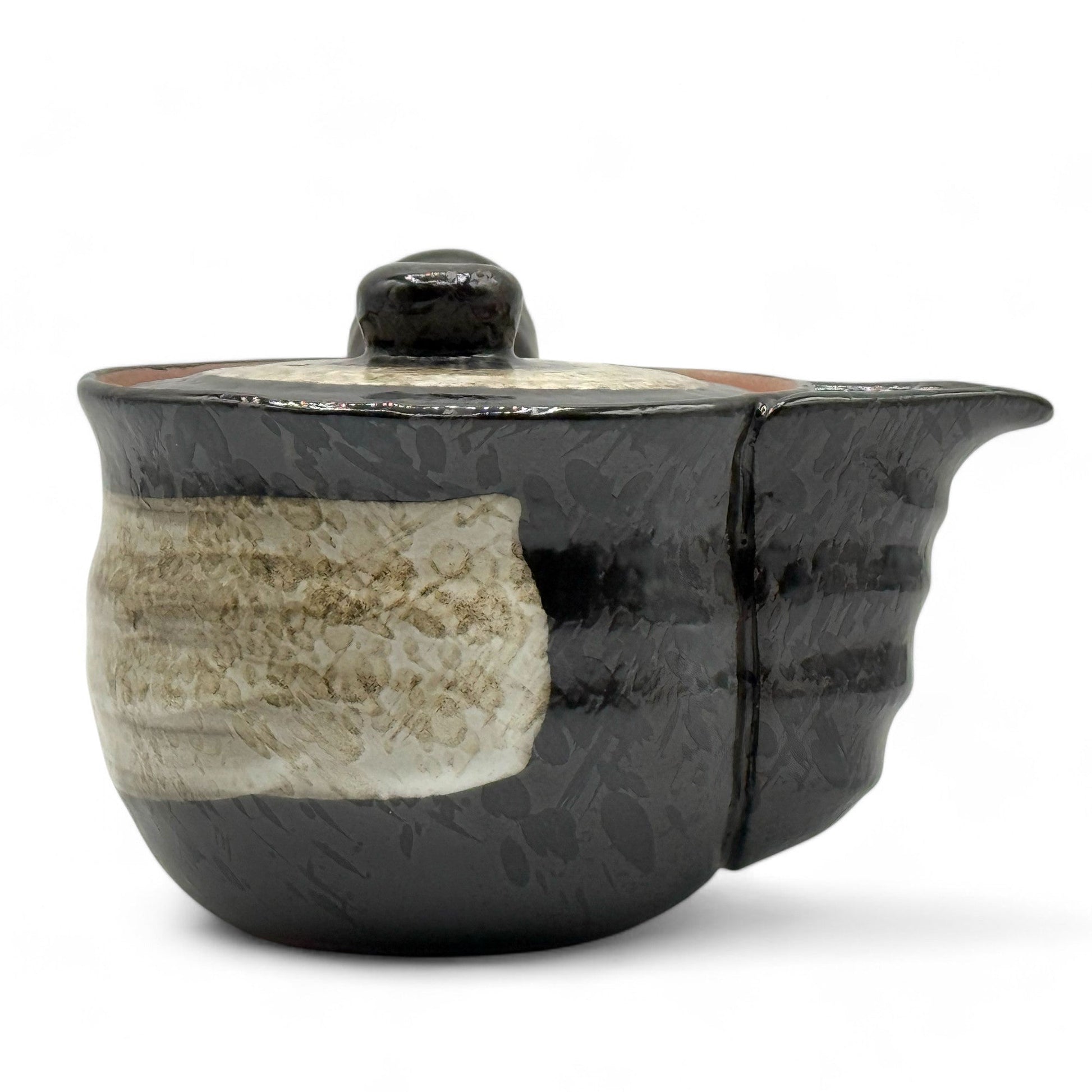 Inoue Tea Shiro Hirokuchi Brown Tokoname-yaki Kyusu - Japanese Teapot