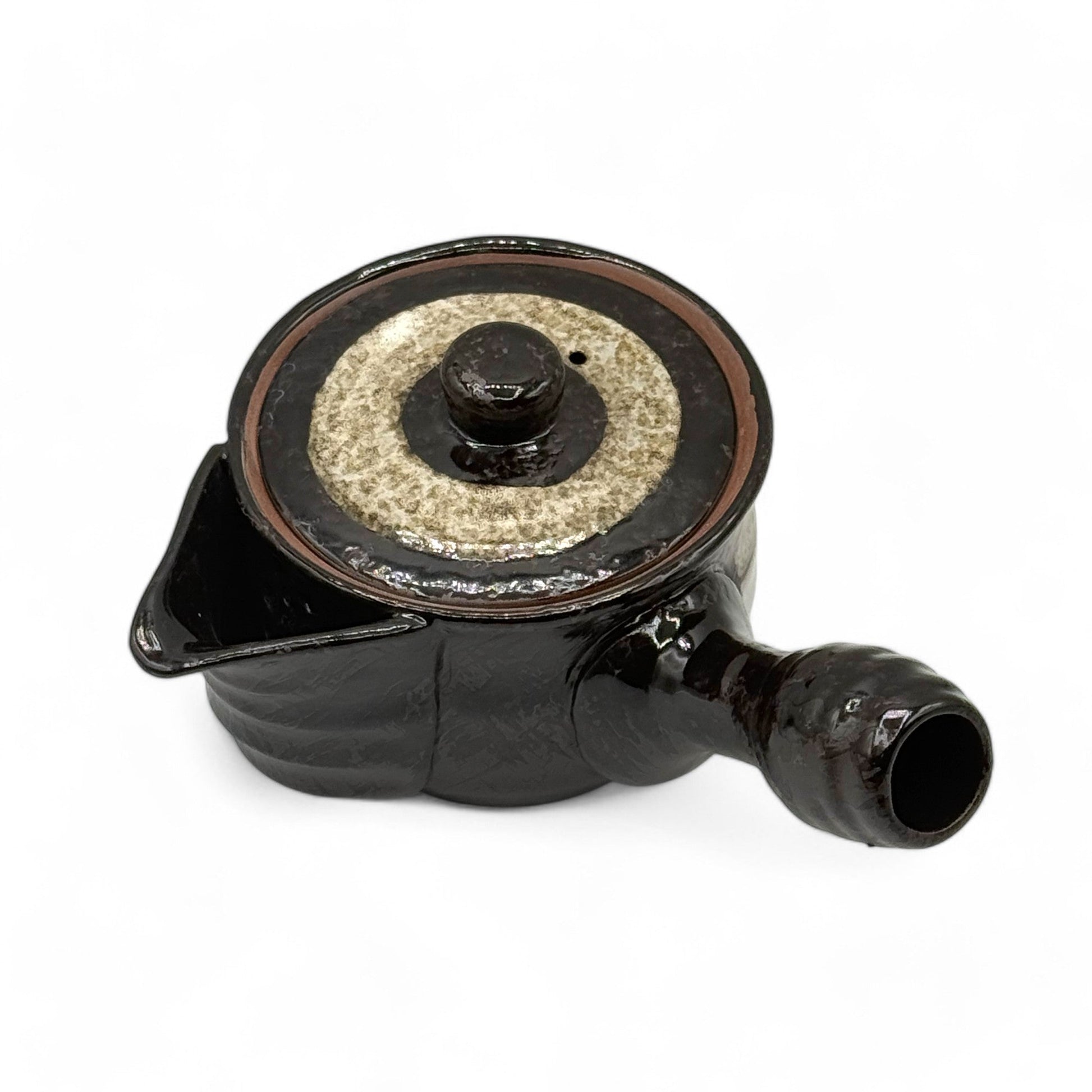 Inoue Tea Shiro Hirokuchi Brown Tokoname-yaki Kyusu - Japanese Teapot