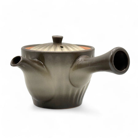 Inoue Tea Kinsai Ibushi Brown Tokoname-yaki Kyusu - Japanese Teapot, 12oz capacity, side handle for easy pouring, handwash only.