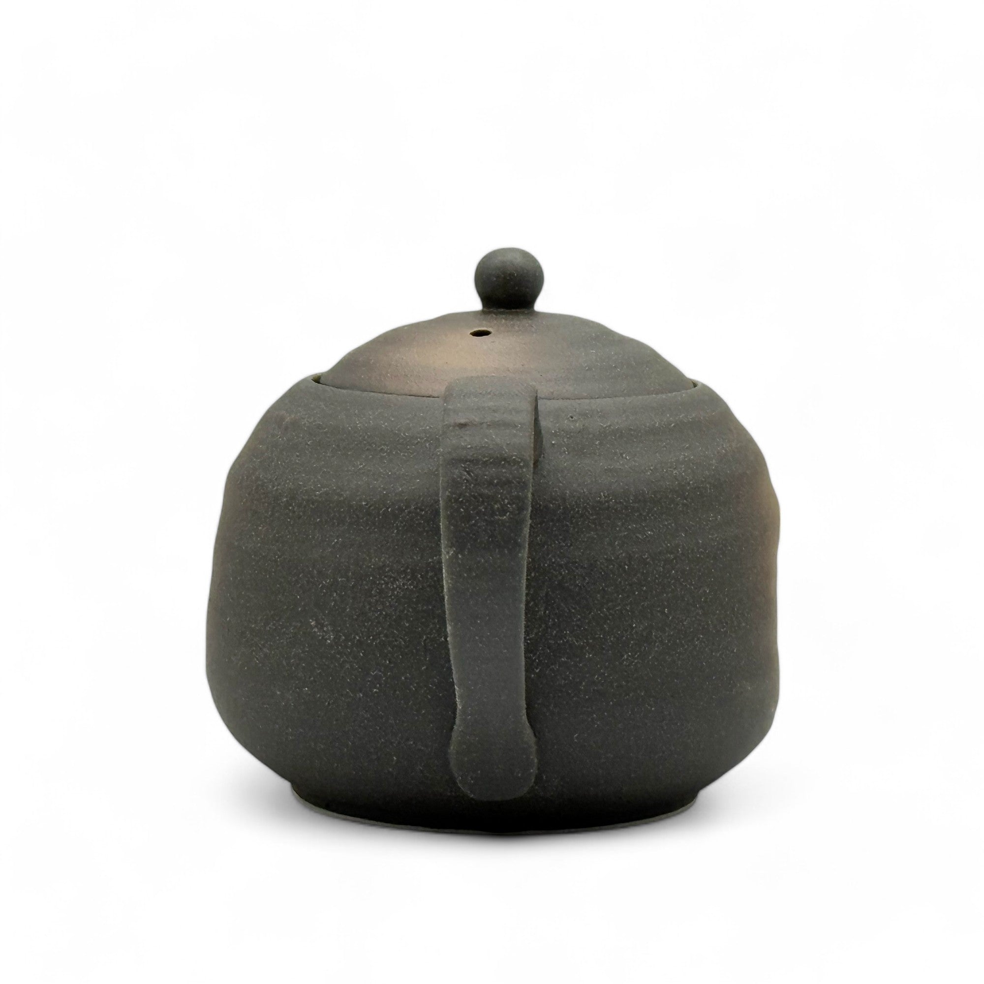 Inoue Tea Iga Fukimaru Black Bizen-yaki Kyusu - Japanese Mini Teapot, showcasing a traditional ceramic design.