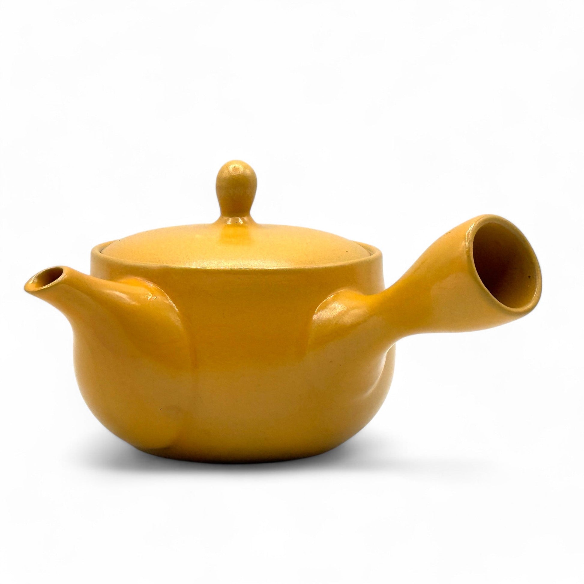 Inoue Tea Mitsubachi Hana Yellow Tokoname-yaki Kyusu - Japanese Teapot