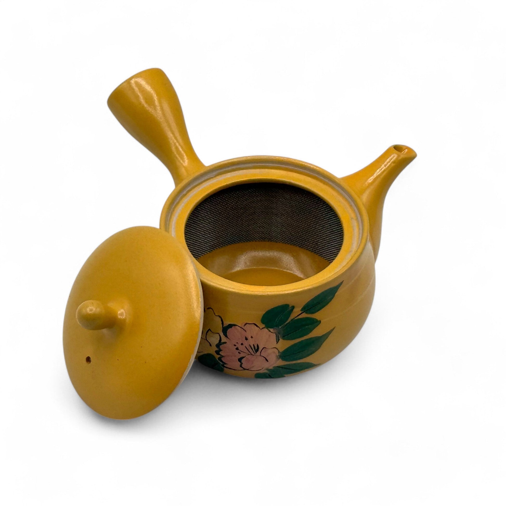 Inoue Tea Mitsubachi Hana Yellow Tokoname-yaki Kyusu - Japanese Teapot