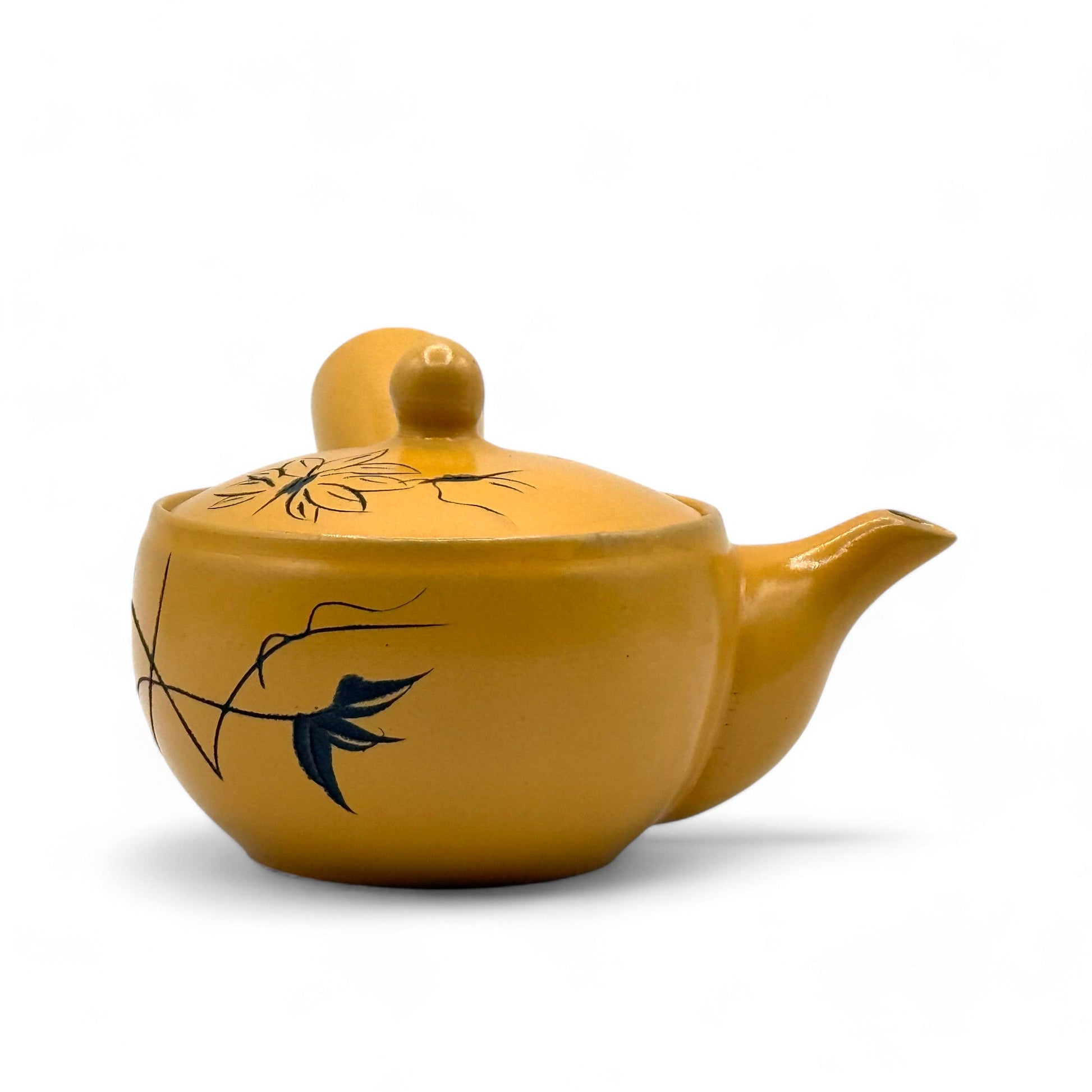Inoue Tea Yixing Hanabori Yellow Tokoname-yaki Kyusu - Japanese Mini Teapot