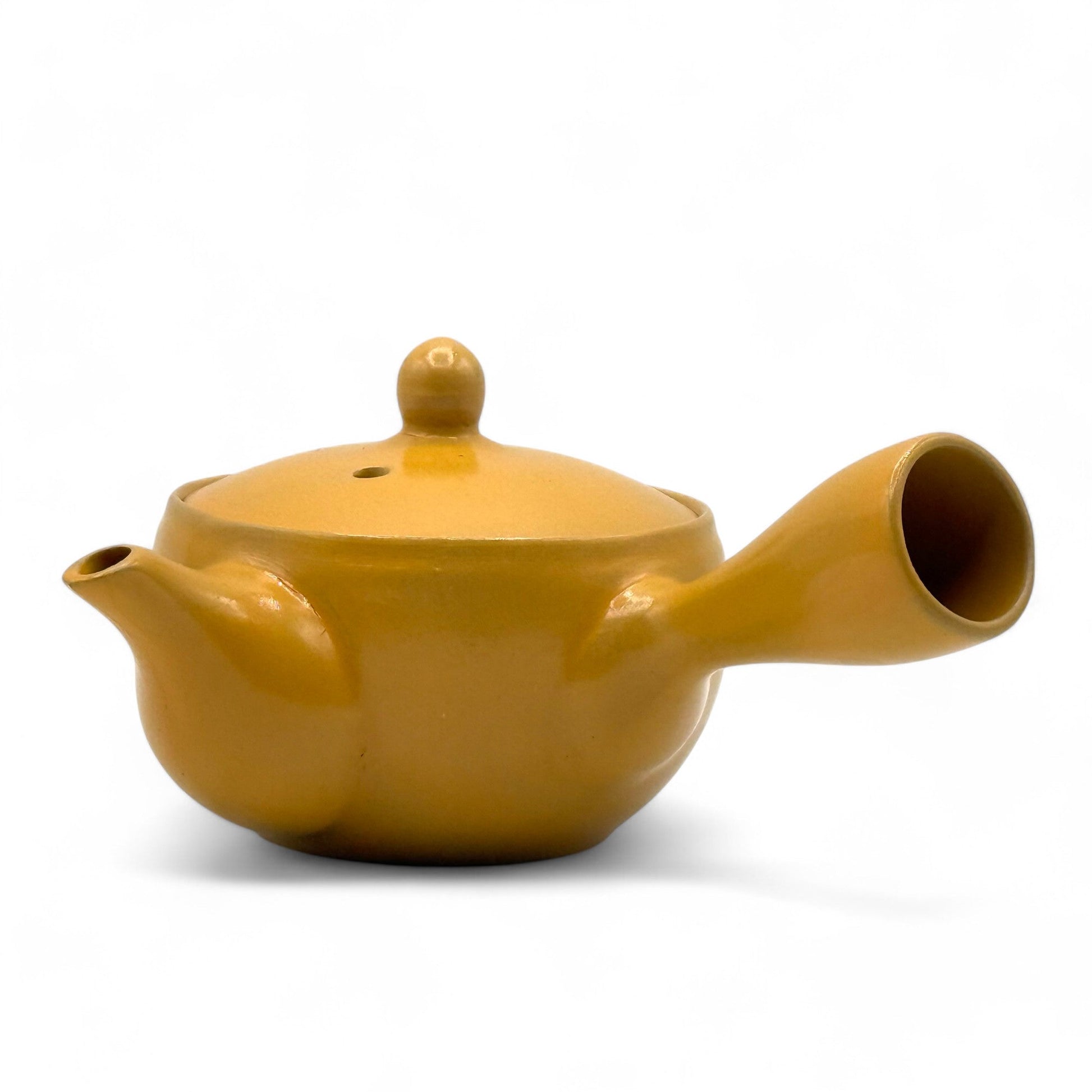 Inoue Tea Yixing Hanabori Yellow Tokoname-yaki Kyusu - Japanese Mini Teapot