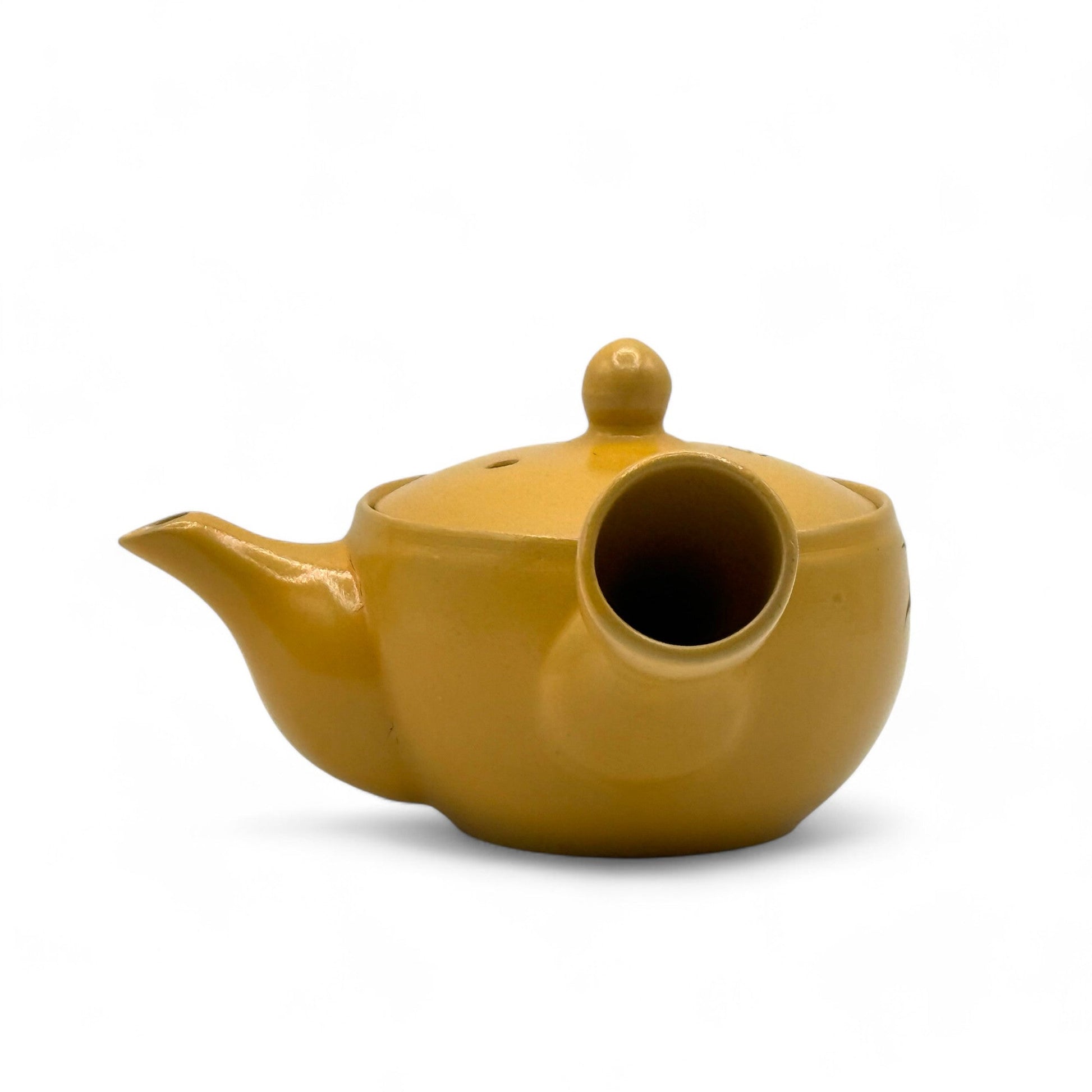 Inoue Tea Yixing Hanabori Yellow Tokoname-yaki Kyusu - Japanese Mini Teapot