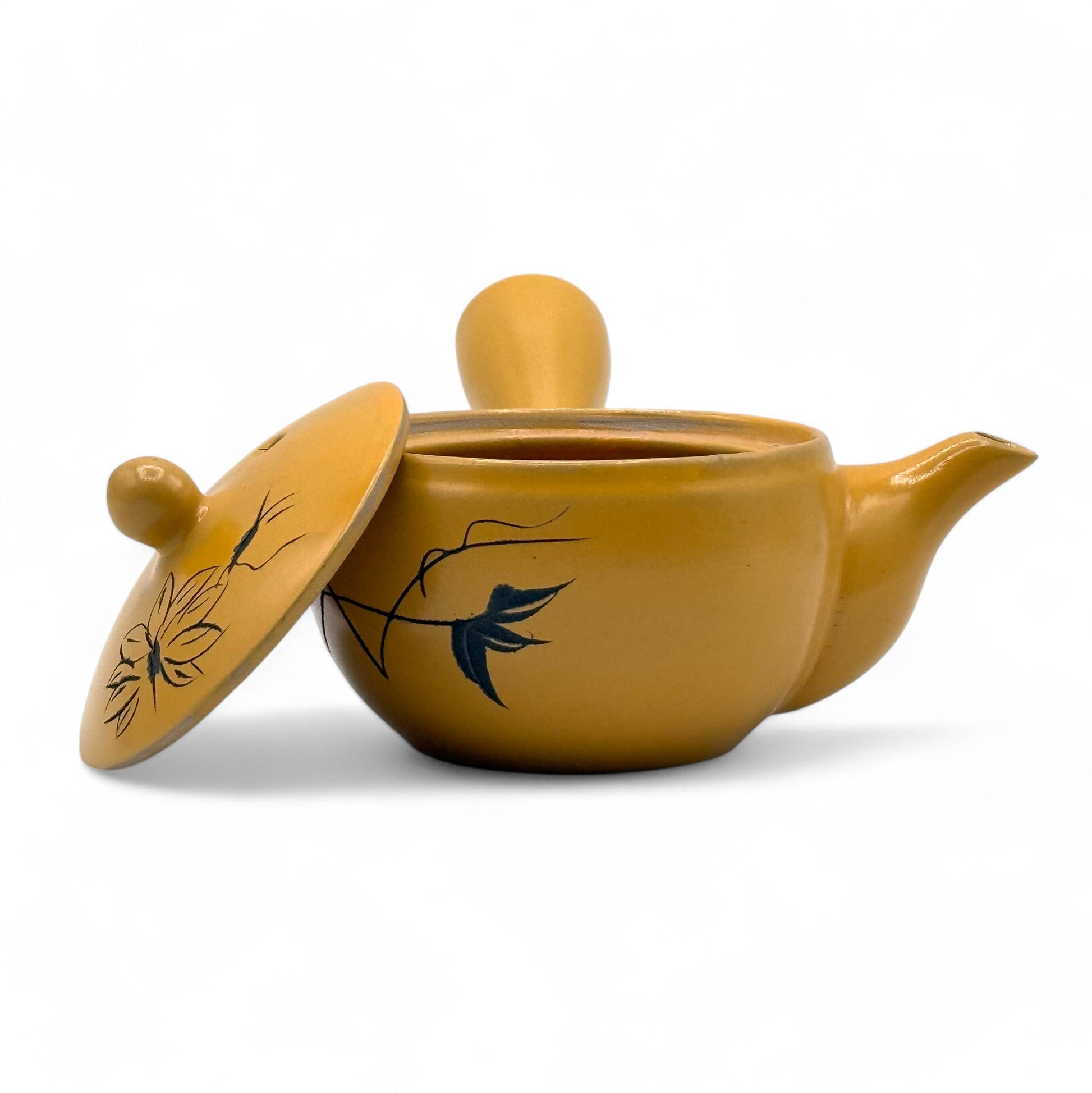 Inoue Tea Yixing Hanabori Yellow Tokoname-yaki Kyusu - Japanese Mini Teapot