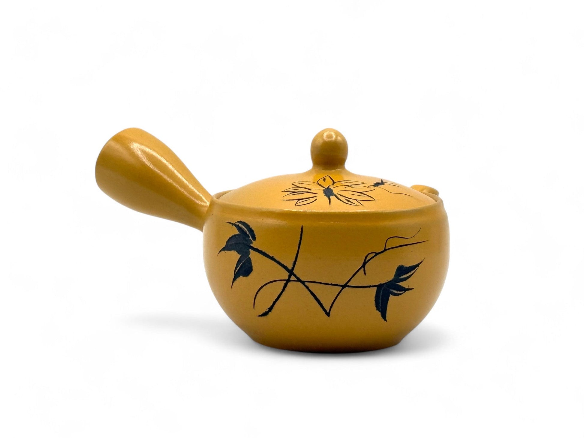 Inoue Tea Yixing Hanabori Yellow Tokoname-yaki Kyusu - Japanese Mini Teapot