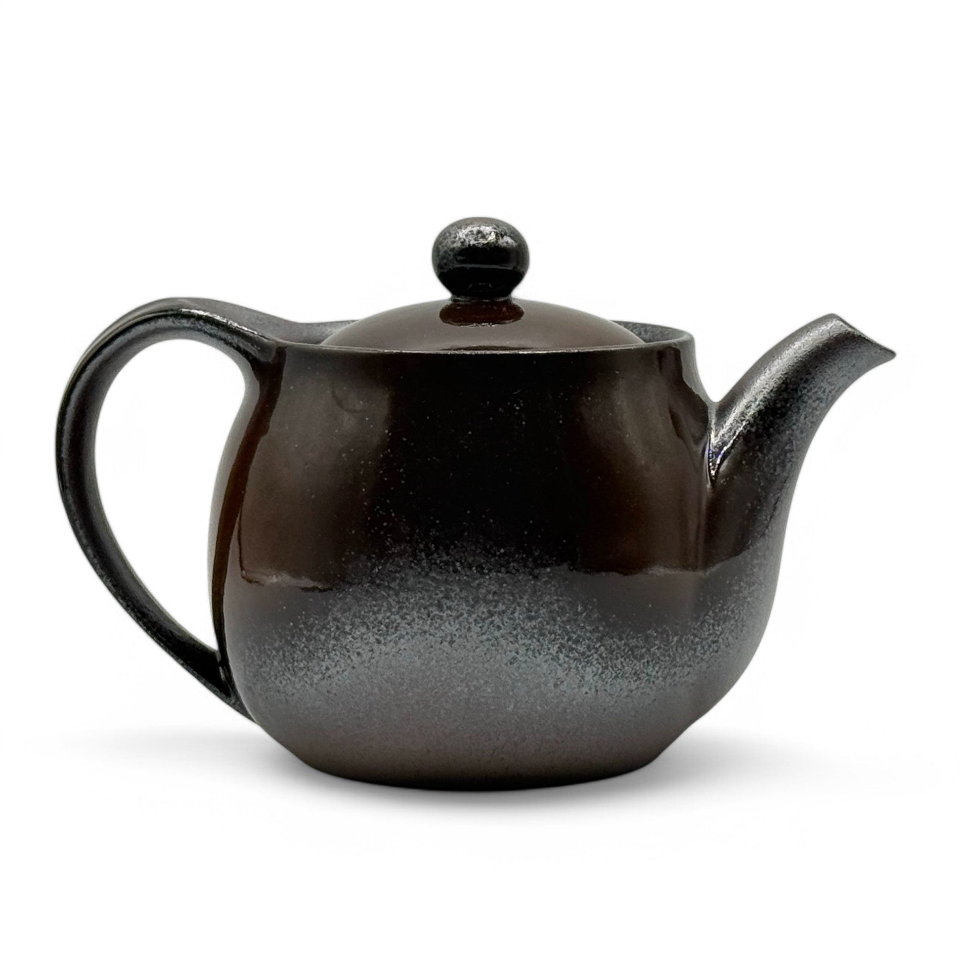 Inoue Tea Toffee Brown Banko-yaki Kyusu - Japanese Teapot