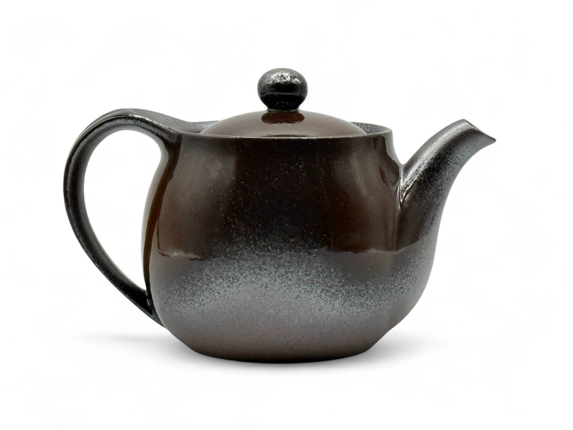 Inoue Tea Toffee Brown Banko-yaki Kyusu - Japanese Teapot