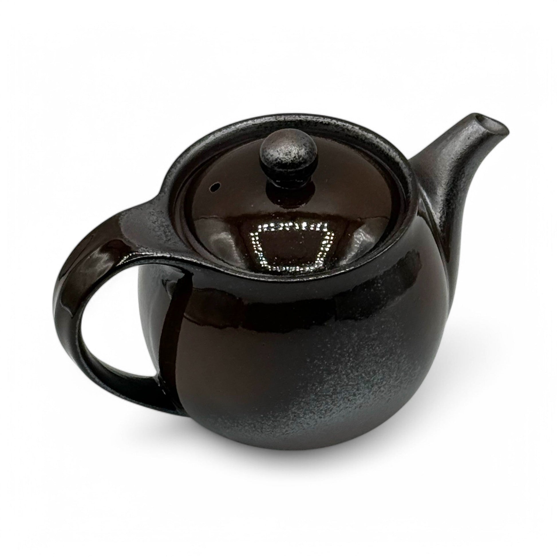 Inoue Tea Toffee Brown Banko-yaki Kyusu - Japanese Teapot