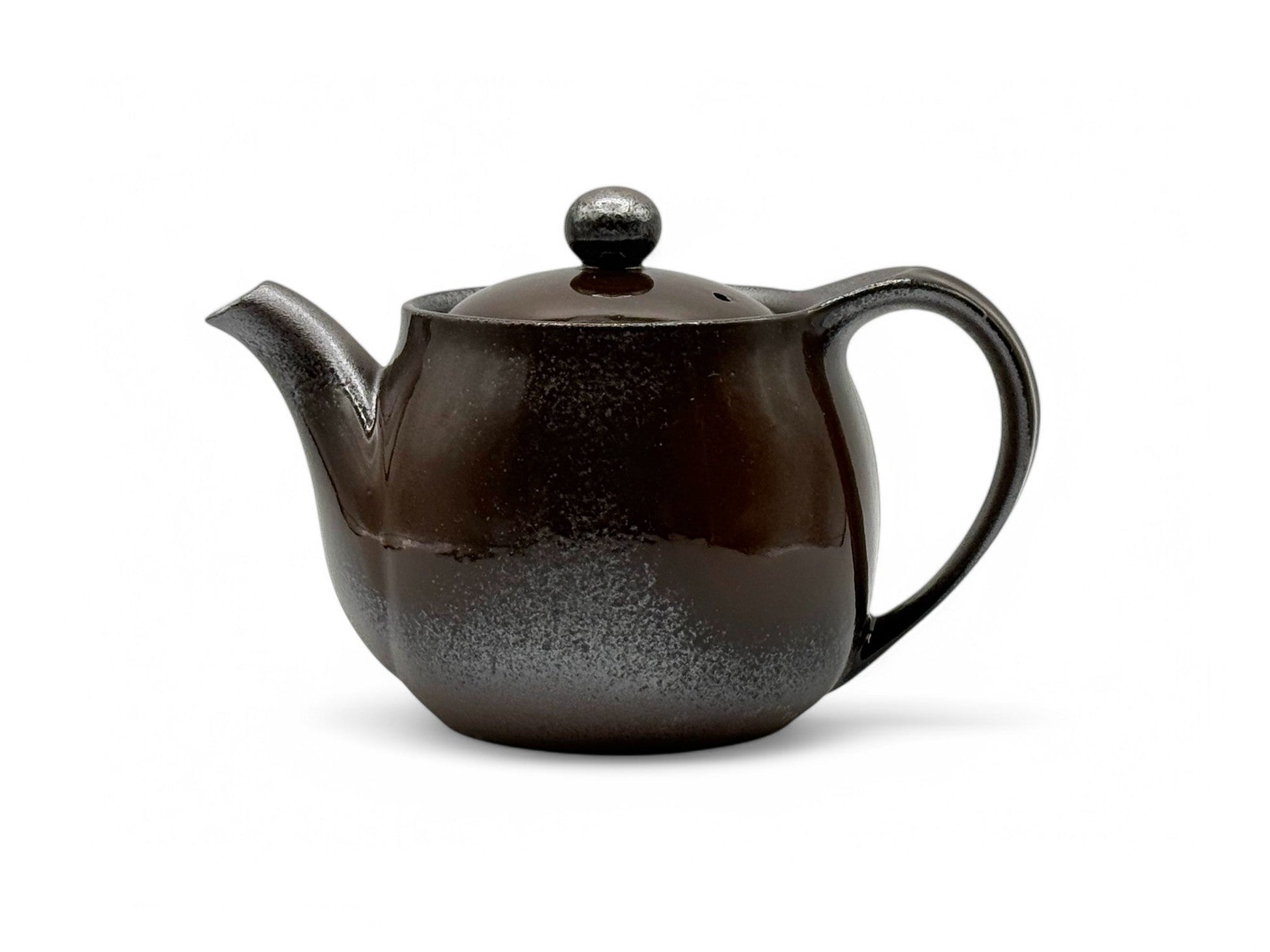 Inoue Tea Toffee Brown Banko-yaki Kyusu - Japanese Teapot