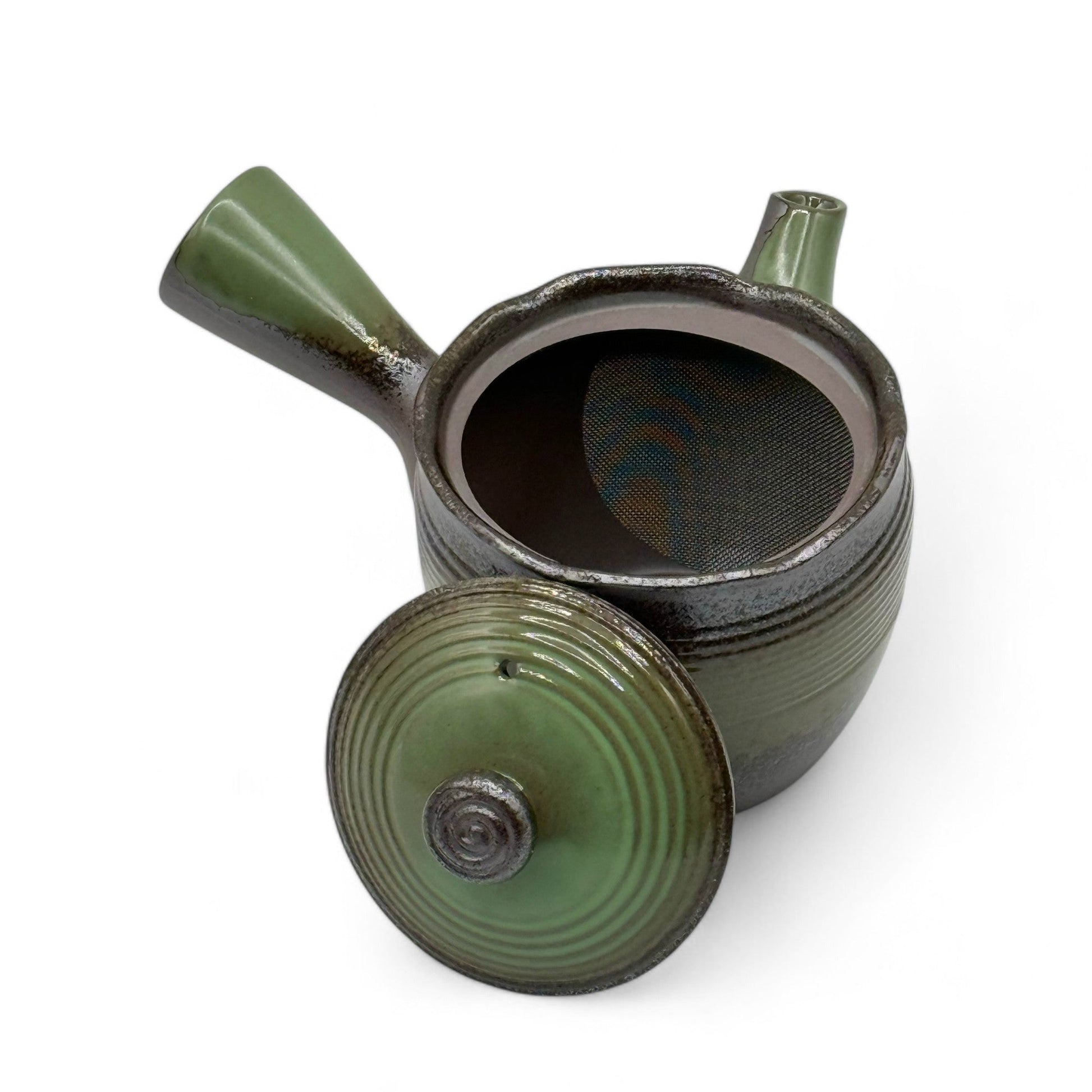 Inoue Tea Tochi Green Banko-yaki Kyusu - Japanese Teapot